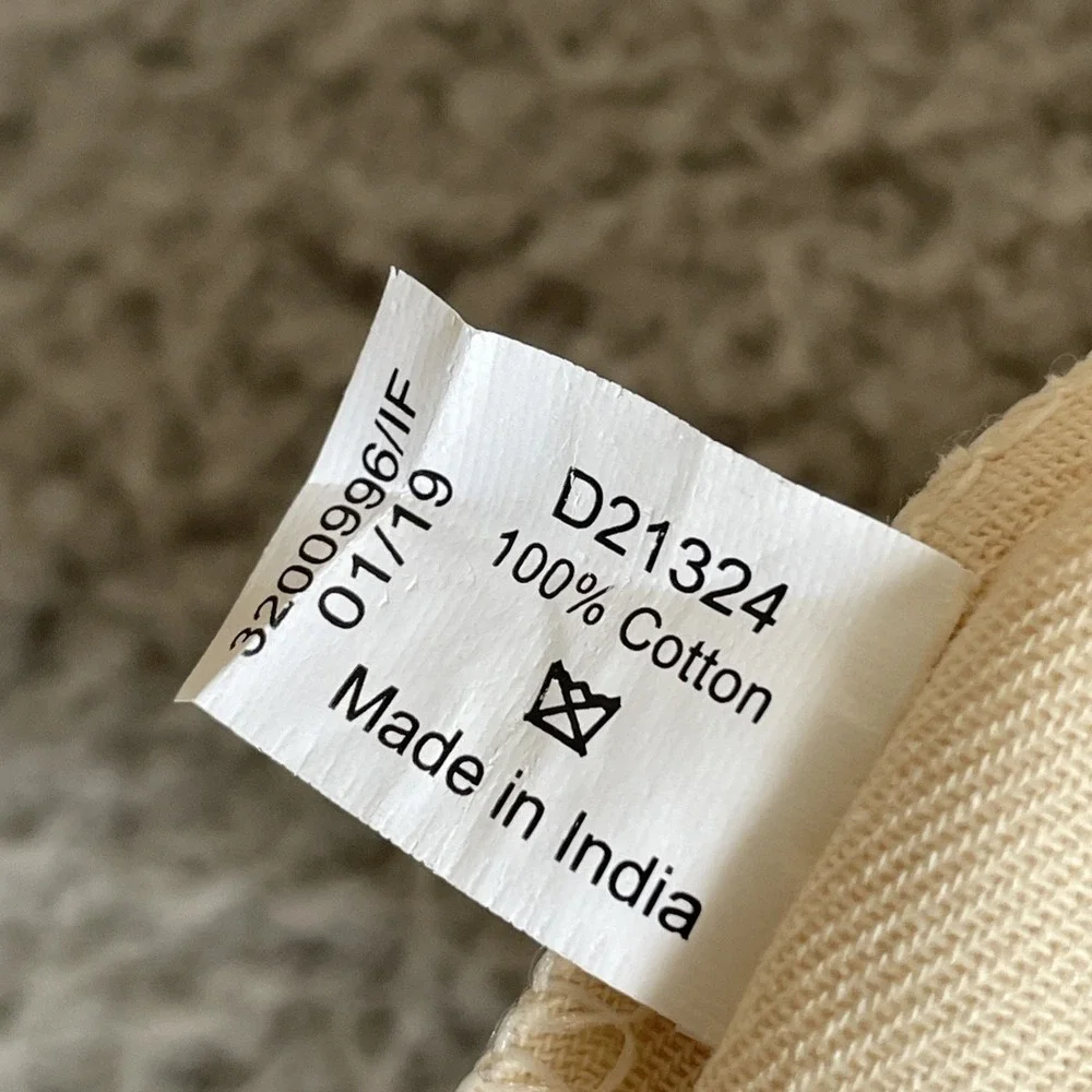 Louis Vuitton Dust Bag Cream Cotton Blue Drawstring Logo H7''x W8'' *Read Stains